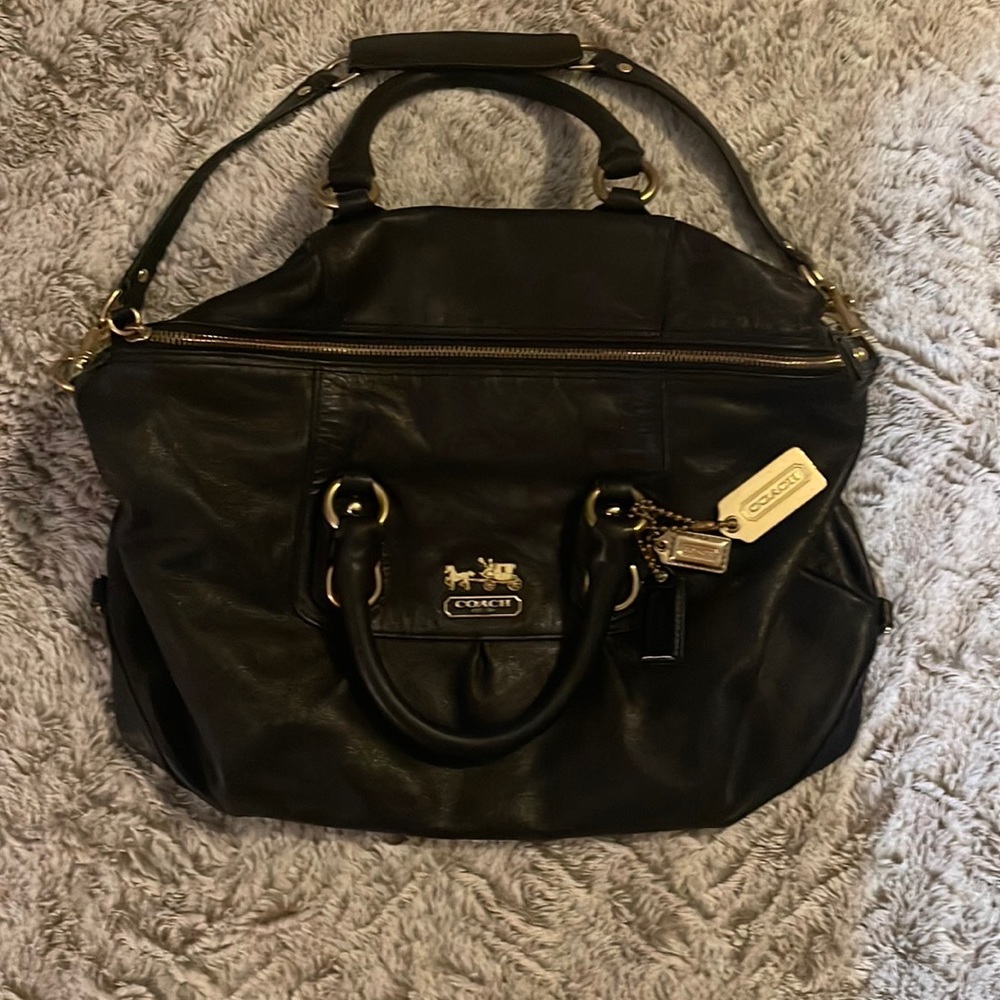 Coach black leather bag. Great used condition.